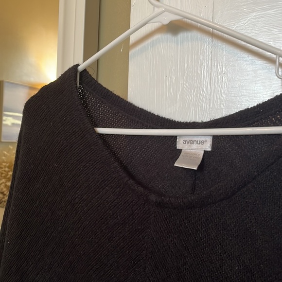 Avenue Black Sweater/Poncho with Tassels - Picture 3 of 4